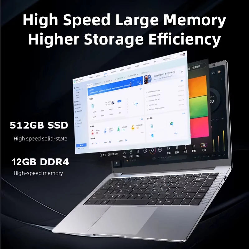 laptop 14.1 Inch Windows 11 Intel Atom A3950 Netbook 1920*1080 Portable Notebook Intel 12GB RAM 1TB 2TB SSD Computer laptops